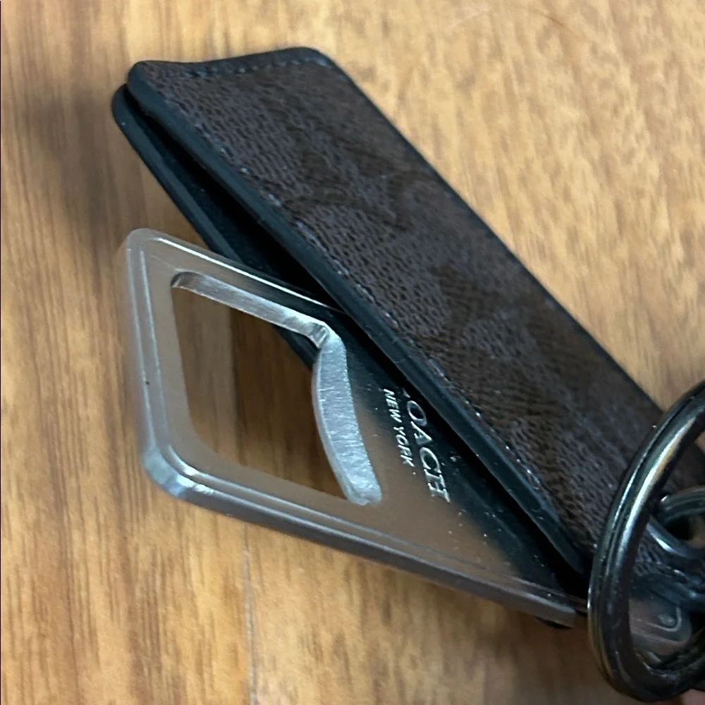 Coach Coated Canvas Tag Keyring with Metal Bottle Opener - Picture 3 of 10